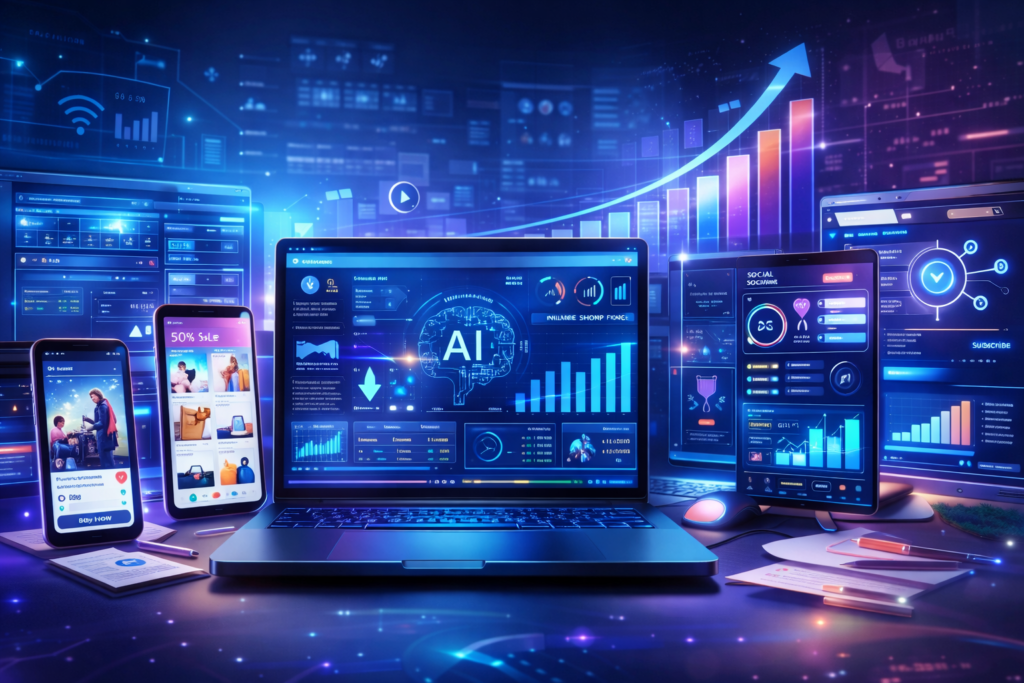Digital marketing strategies for e-commerce growth in 2026 with AI automation and analytics