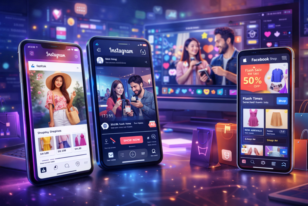 Social media marketing for e-commerce and social shopping platforms