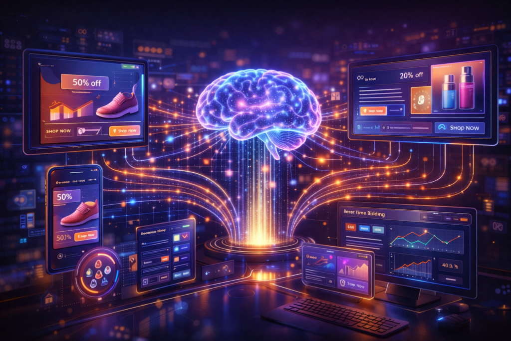 Email marketing automation dashboard showing AI-driven segmentation, campaign analytics, and personalized messaging workflows